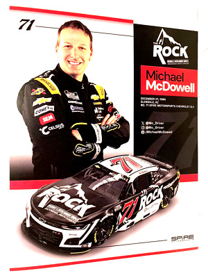 2025 MICHAEL McDOWELL SPIRE THE ROCK #71 NASCAR CUP SERIES MARTINSVILLE POSTCARD