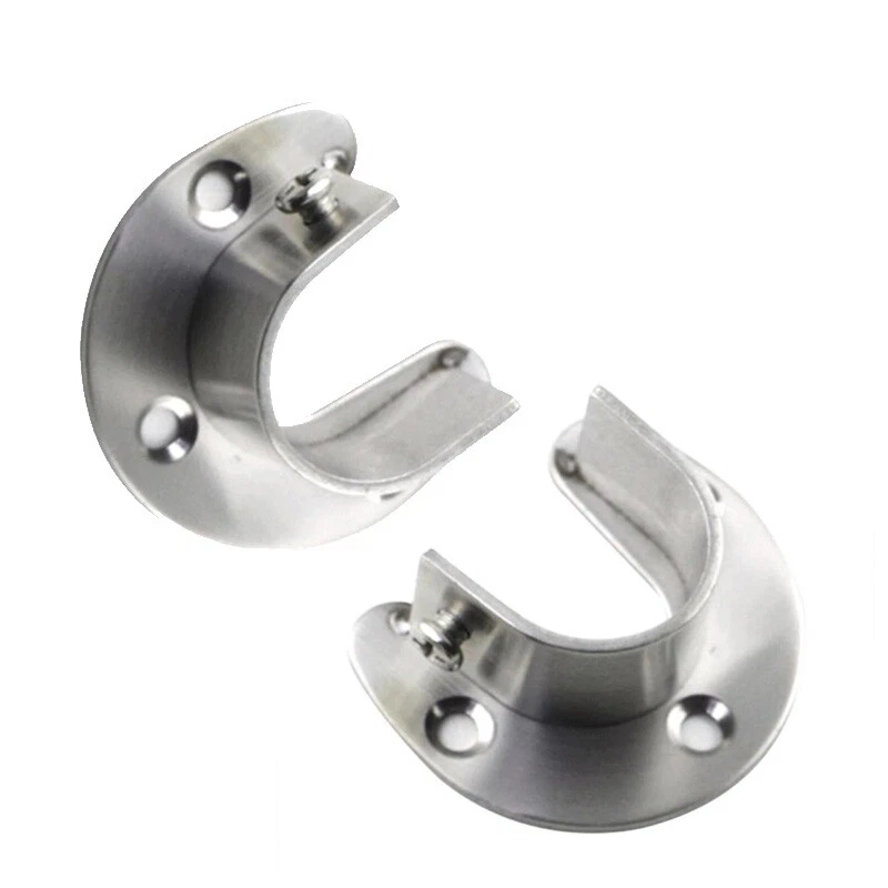 2 X Closet Rod Wardrobe Pipe Hanging Rail Rod End Support Bracket25 32mm Dia
