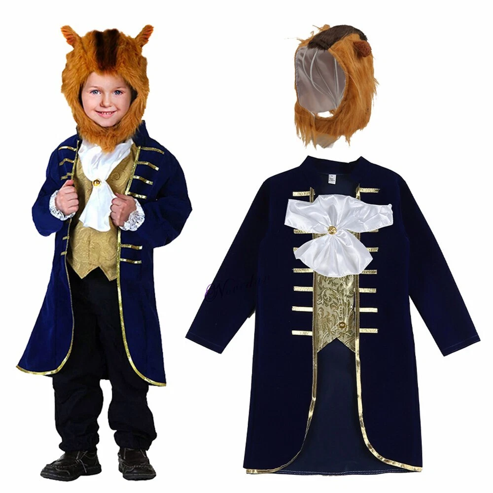 Kids Beauty and the Beast Cosplay Costume Boys Girl The Prince Beast outfit Gift