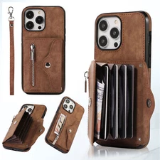 Crossbody Wallet Case for iPhone 16 Pro Max 16 15 14  Card Holders Zipper Wallet