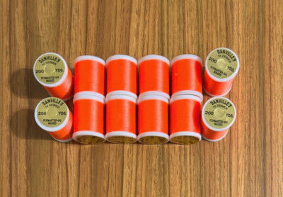 12 Spools Danville 6/0 Fluorescent Orange Fly Tying Thread