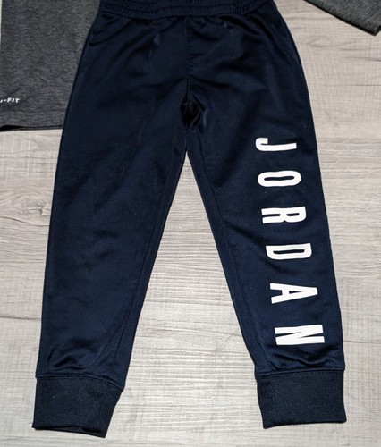 Jordan Air Set Dri Fit Hoodie Pants Boys Sz 4 XS Gray Navy Blue - Picture 3 of 15