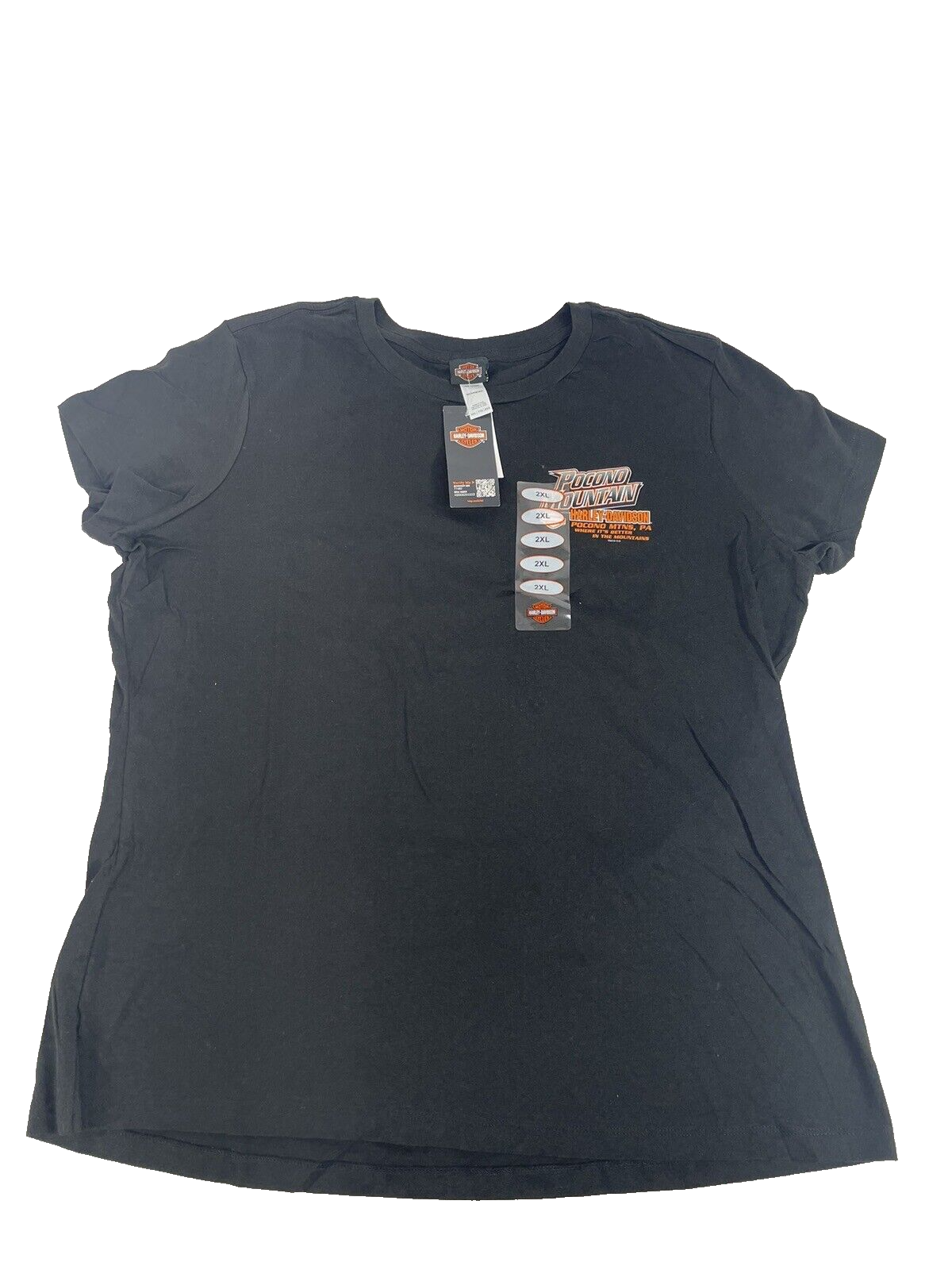 Harley-Davidson Women’s Black T-Shirt Size 2XL Pocono Mountain NEW