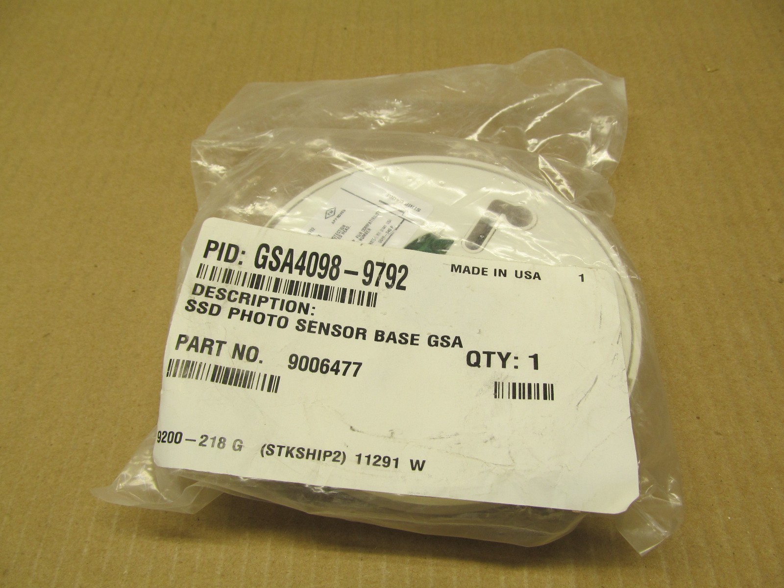 1 NIB SIMPLEX GSA4098-9792 GSA40989792 9006477 SSD SENSOR BASE GSA 