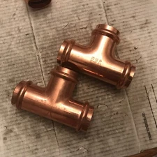 Lot Of 2 Streamline Viega EPC NIBCO Copper 1-1/2" × 1-1/2" × 1-1/2" Press Tee