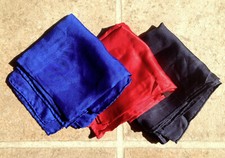 Vintage mens pocket squares silk basic blue red black hand rolled Dumont Ashear