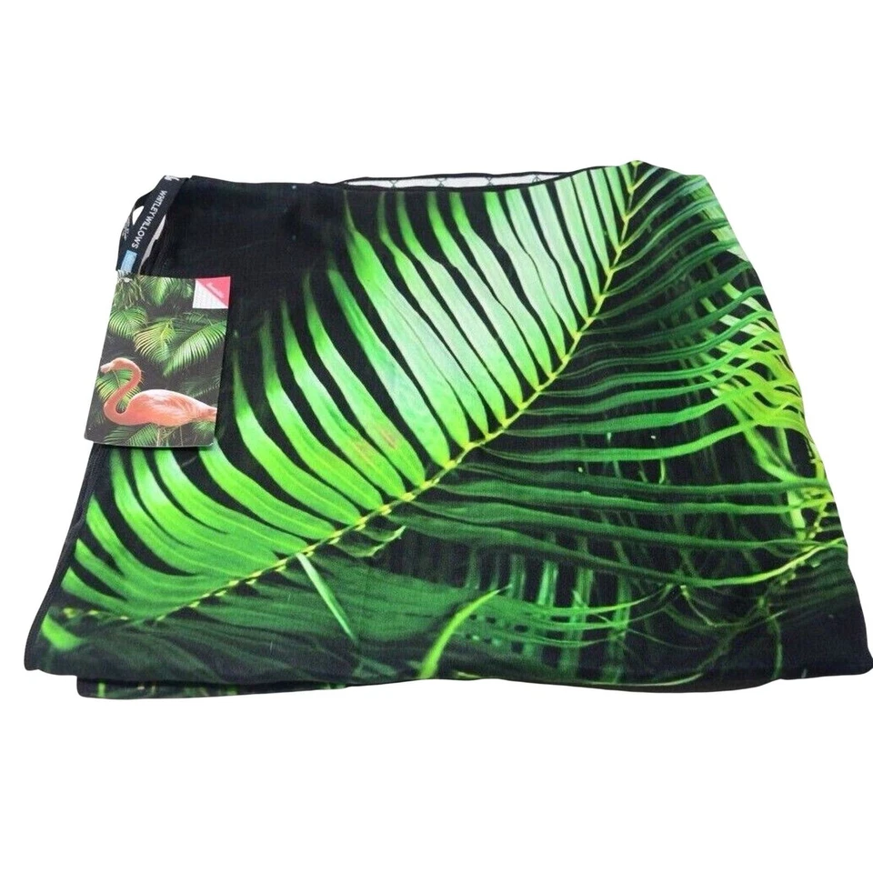 Whitely Willows Beach Towel Microfiber Reversible 35" x 70" Quick Dry Flamingo - Image 3 of 3