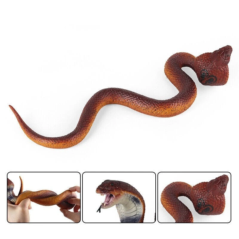 9.5" Goma Realista Realista Falsa Cobra Serpiente Juguete de Miedo Broma Fiesta Broma utilería Foto 3 de 3