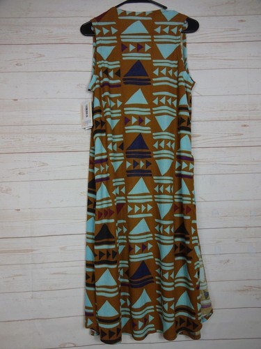 Lularoe Women's Joy Brown & Teal Triangles Top Size Small NWT - Picture 3 of 3
