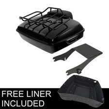 Chopped Trunk Pad Mount Rack Fit For Harley Touring Road King Street Glide 97-08