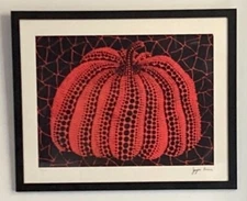 litografia Yayoi Kusama 40 par 50 cm con COA. Venduto incorniciato