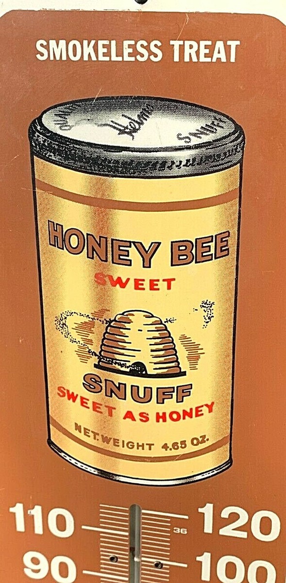 chewing tobacco for bee stings Vintage Honey Bee Snuff Smoking Tobacco Metal Thermometer Sign Cigarette  Pipe