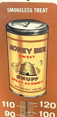 bee tobacco Vintage Honey Bee Snuff Smoking Tobacco Metal Thermometer Sign Cigarette  Pipe