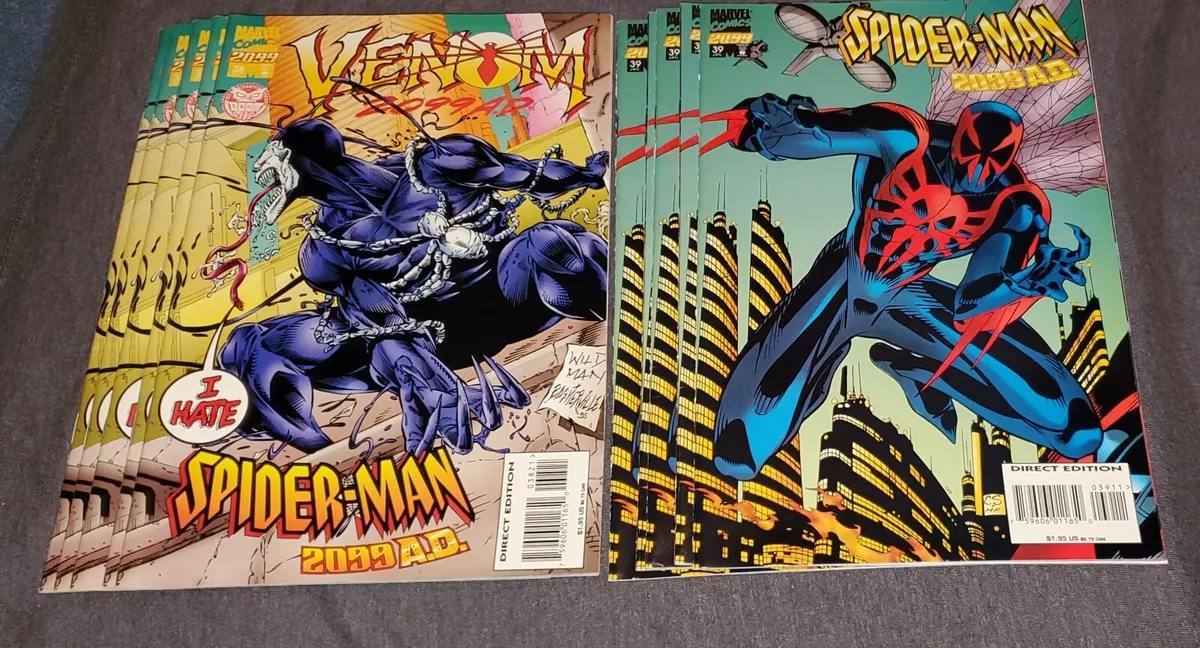 Lot of 2 - SPIDER-MAN 2099 #38 RARE HTF VARIANT VENOM & #39 1995