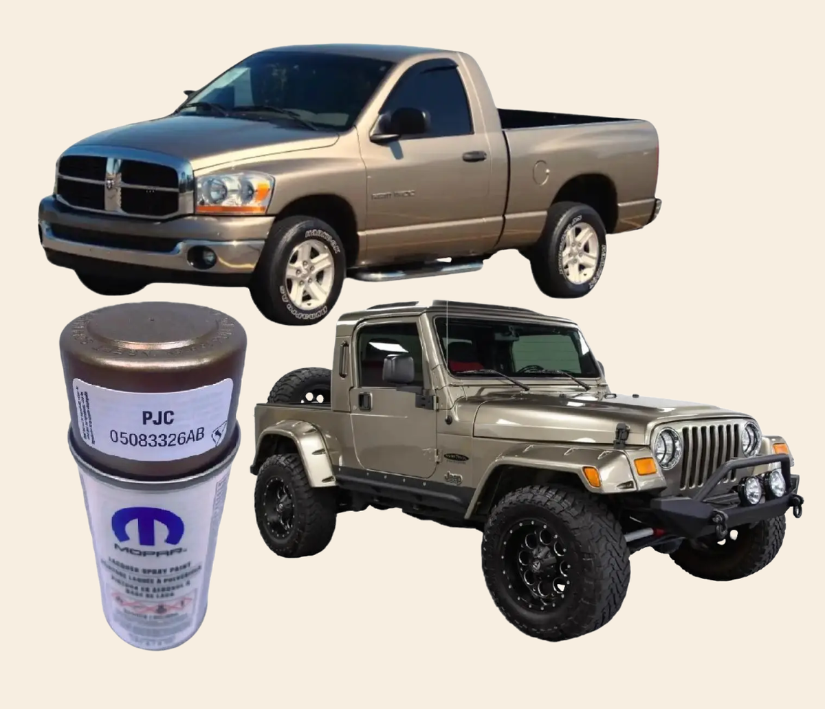 kahki♡ Mopar Light Khaki Metallic PJC Touch Up Paint 05083326AB