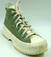 Converse Unisex Sneakers M4.5/W6.5 White Green Leather Athletic Shoes