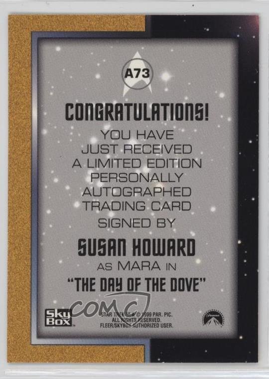 1999 Skybox Star Trek: The Original Series Season 3 Susan Howard Mara Auto tj1 - Picture 2 of 3