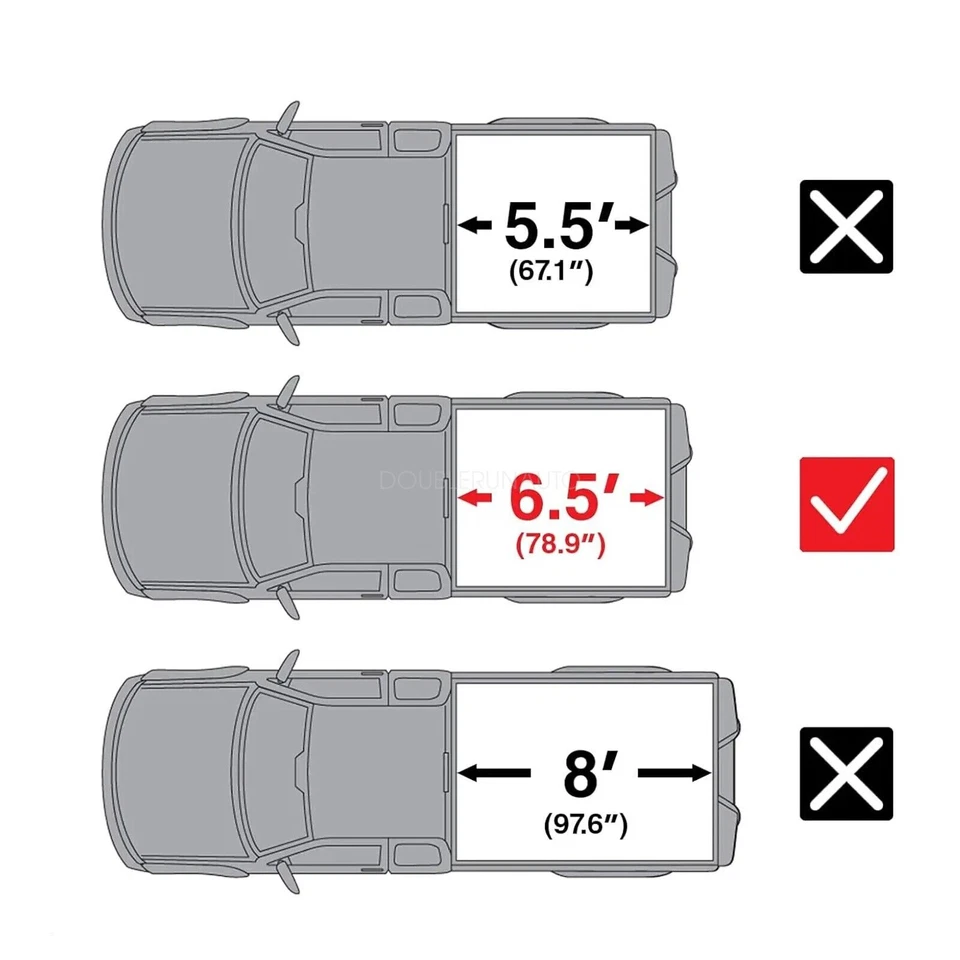 For 2007-2013 Chevy Silverado GMC Sierra 1500 6.5FT 4-Fold Soft Tonneau Cover Foto 4 de 4
