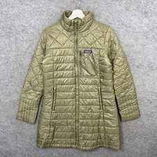 Patagonia Jacket Womens Large Beige Nano Puff Puffer Insulated Quilted Longline