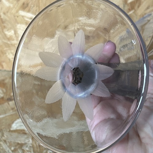 Vintage Pressed Floral Crystal Glass Compote Footed Sweet Candy Dish Bowl 21.5cm - Picture 10 of 10