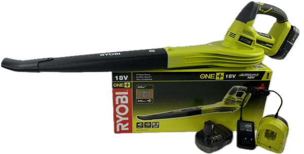 Ryobi 18V OBL1820S 2X2Ah Akku LaubbläSer GebläSe BlasgeräT BläSer + Lader Set-image