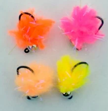 1 Doz #14 3.0 Tungsten Eggstasy Fly Fishing Flies - Egg Pattern 4 color Combo