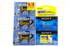 Memorex MP120 8mm Video Tape 3-Pack  Sony 2-Pack Set Of 5