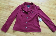 Relativity Russian Red Pm Collar 4 Button Dressy Jean Jacket Style Nwt Very Nice