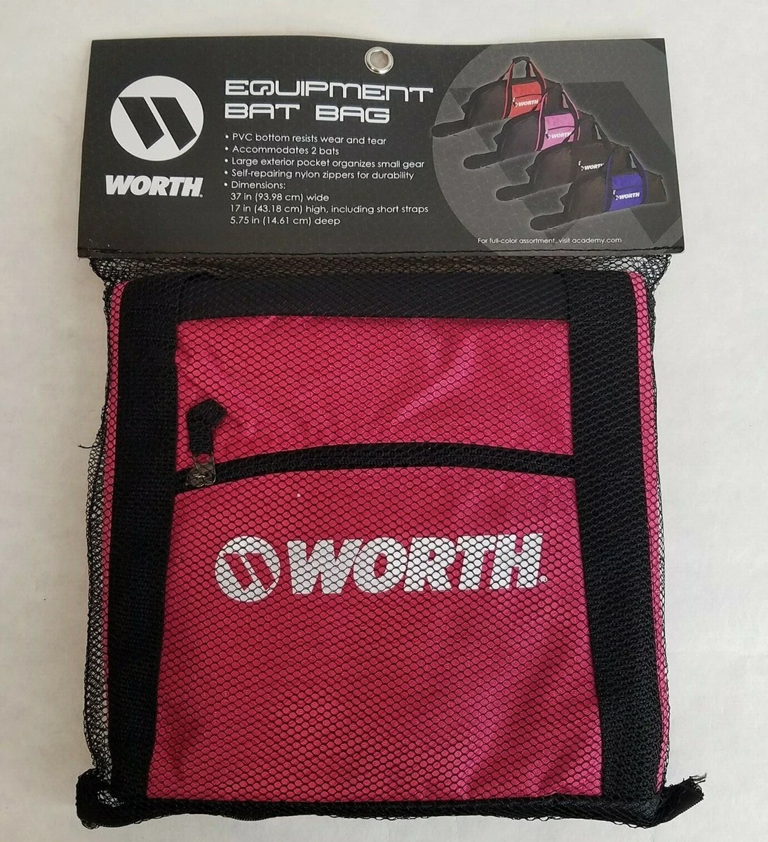 Worth Pink-Black Equipment Bat Bag Baseball Softball Holds 2 Bats Unisex  NWT | eBay
