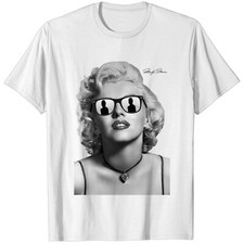 Vtg Marilyn Monroe Signature Cotton White All Size Unisex Shirt MM1459