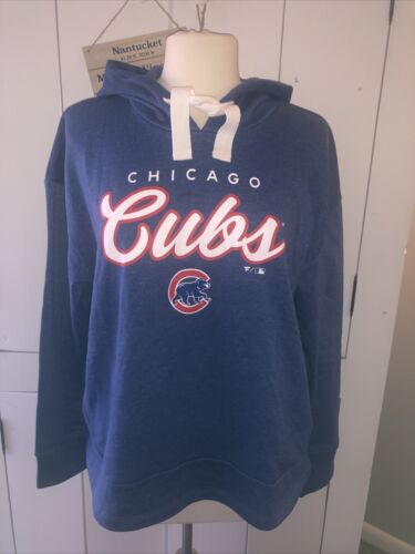 Chicago Cubs Hoodie Women Extra Large Blue Fanatics MLB Sweatshirt Adult XL NWOT
