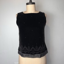 Y2K Vintage Silk Velvet Fairy Beaded Tank Top Whimsigoth Romantic Grunge 6