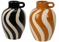 GroßE Keramikvase Mit Henkel, Gestreift, Verschiedene Farben, 19X13Cm, 1 StüCk.