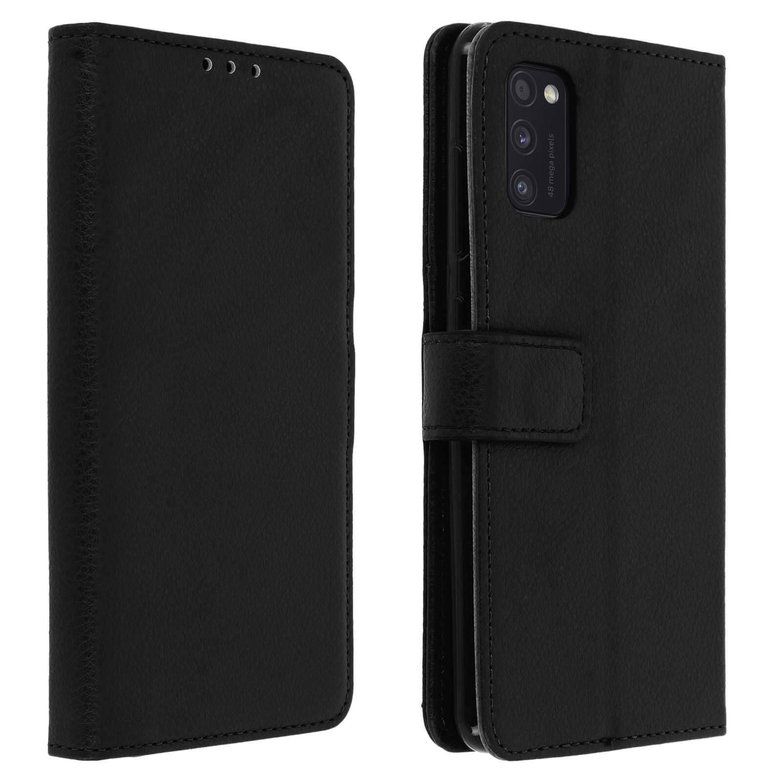 Housse Galaxy A41 rabat portefeuille et support horizontal antichoc Avizar