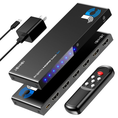 HDMI Switch 5 in 1 Out 8K@60Hz 4K@120Hz - HDMI 2.1 Switcher Splitter with Remote
