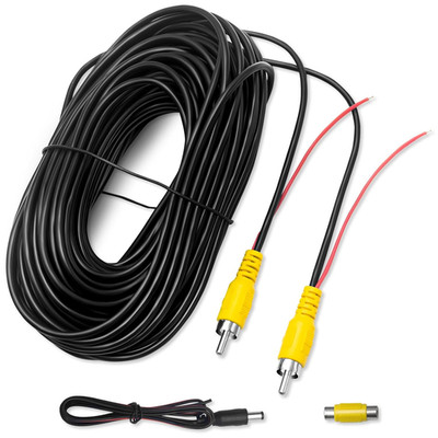 20 Ft RCA Video Cable for Car Backup & Rear View Cameras with Detection Wire, Fe