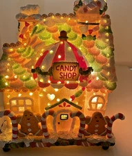 Christmas CERAMIC Candy Shop Light Up House Works Beautiful Colors Very Nice
