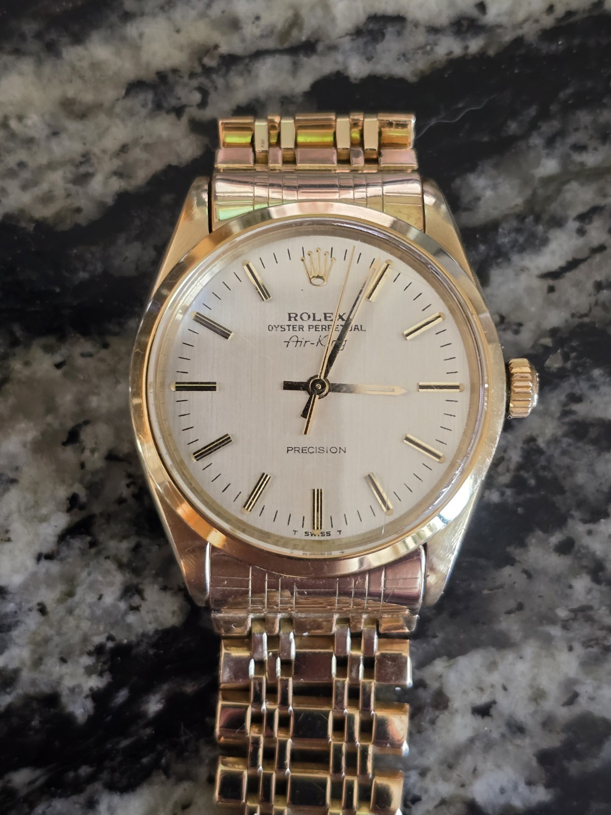 Rolex 14k solid gold Air King precision Watch And Bracelet