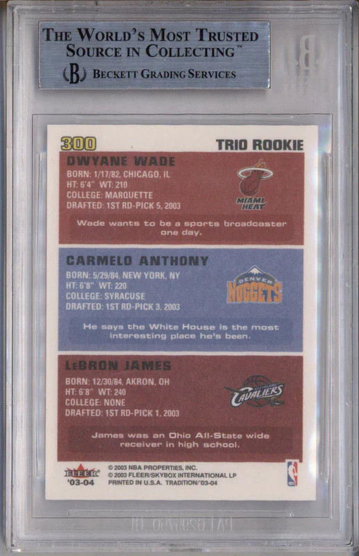 2003-04 Fleer Tradition - Trio Rookie LeBron James, Dwyane