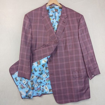 Balani Loro Piana Super 150's 58R Mens Blazer FLAWS Sport Coat Plaid 29x35