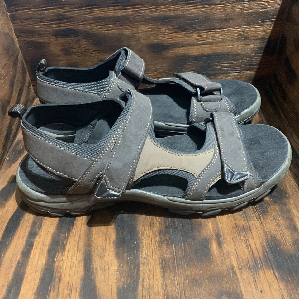 Sandálias sapatos Ozark Trail masculinas tamanho 11 esporte fluvial ao ar livre alça terreno marrom - Imagem 3 de 4