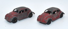 Pair of Vintage Tootsietoy Volkswagen Beetles/Bugs, 1 stamped Chicago, diecast