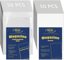 100 PCS Resealable Magazine Bags and Boards