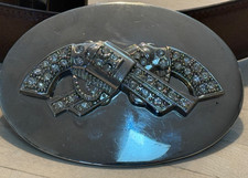 Crossed Guns Pistol Revolvers Six Shooters Rhinestone Cowboy Belt Buckle