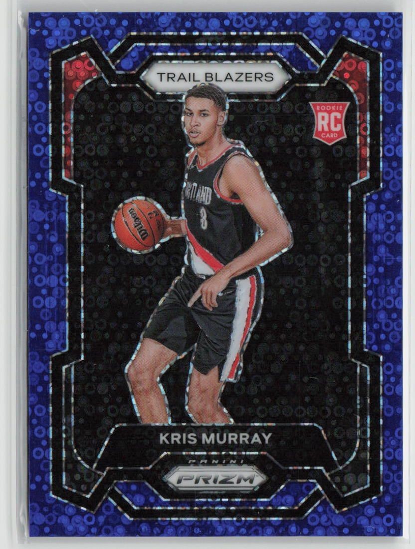 2023 Prizm Basketball Fast Break Kris Murray Blue Disco /150 Rookie Blazers #142