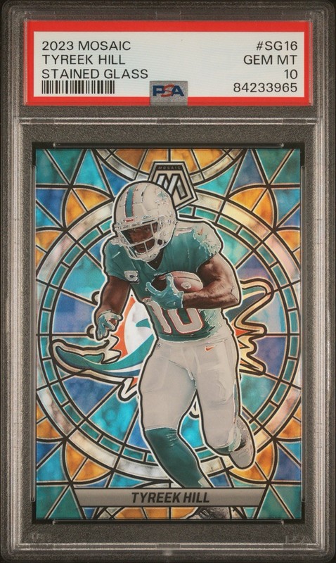 2023 Panini Mosaic - Stained Glass Tyreek Hill #SG-16 PSA 10 - Chiefs & Dolphins