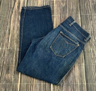 Jeans de mezclilla tipo 2 sin marca de colección años 60’s/70’s para hombre W 34” L 28” hechos en EE. UU. Cremallera Conmar