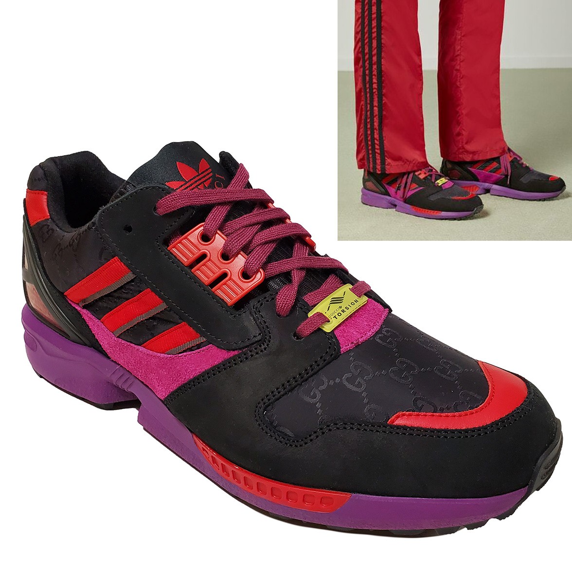 shuga20201019ページ GUCCI MENS SNEAKERS X ADIDAS ZX 8000 TORSION BLACK GG LOGO