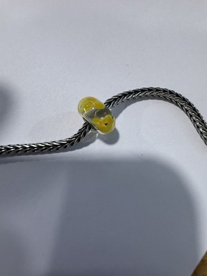 Original Trollbeads Unikat OOAK gelbe Blume Bead
