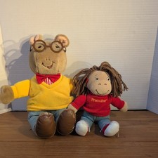 VINTAGE 1995 Arthur 14" and Francine 10" Plush Eden Marc Brown Stuffed Animal